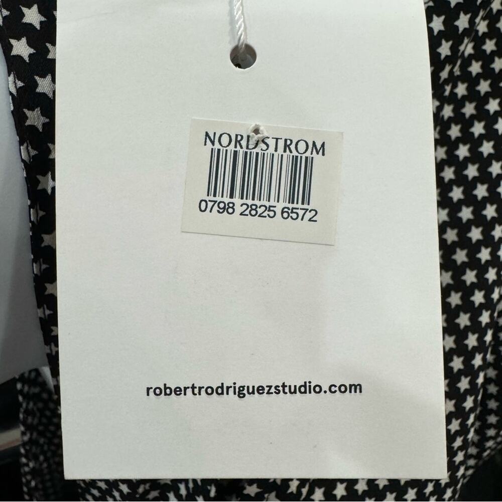 Silk Star Print Cold Shoulder Robert Rodriguez 100 Silk Dress, XSmall - Picture 10 of 12